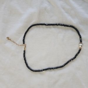 Effy gold,black spinel, and freshwater pearl necklace
